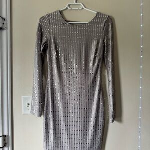 Elegant Silver Sequin Dress